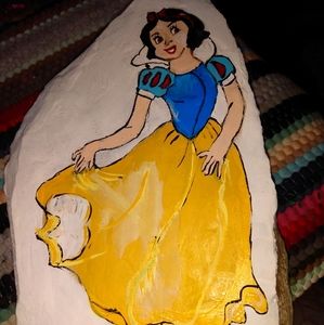 Snow White Hand painted rock